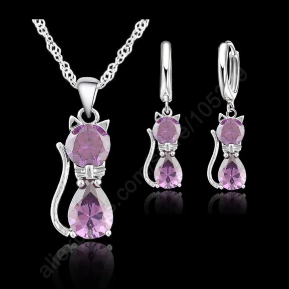 Sterling silver set necklace and earrings - Picture 1 of 5